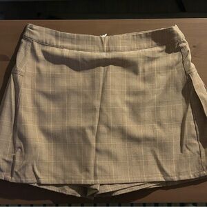 Plaid Tan Mini Skirt